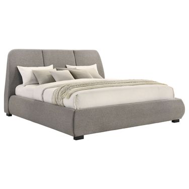 Mokena 46-Inch Upholstered Eastern King Platform Bed In Taupe