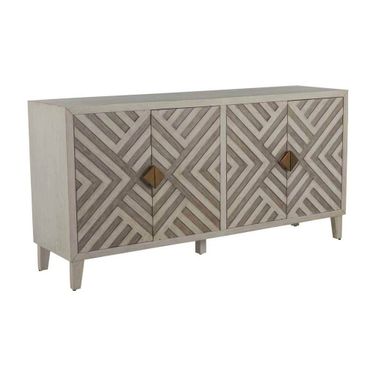 Molena Cabinet In Sesame White and Antique Grey