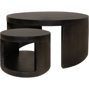 Molly Cocktail Table Set of 2 In Natural Black