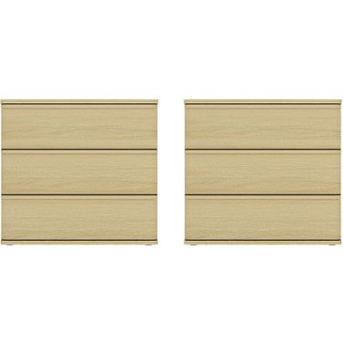 Molly Nightstand Set of 2 In Natural Oak