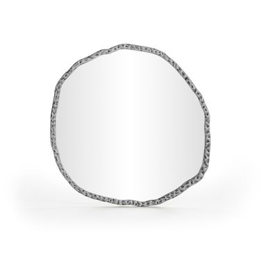 Molten Iron Mirror In Silver
