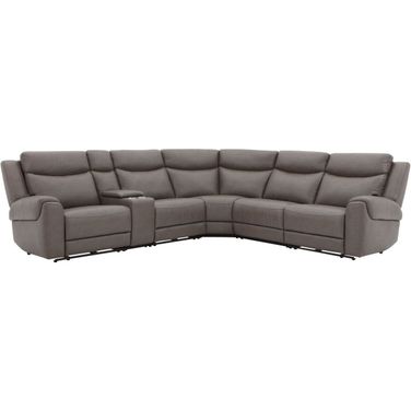 Momentum 6 Piece Modular Power Reclining Sectional with Power Adjustable HeadrestsIn Dark Granite