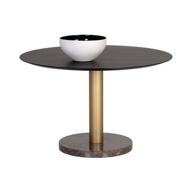 Monaco 48 Inch Monaco Dining Table In Gold and Charcoal Grey