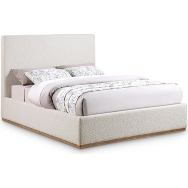 Monaco Boucle Fabric King Bed In Cream