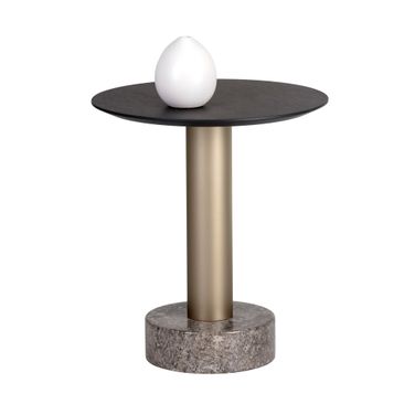 Monaco End Table In Gold and Charcoal Grey