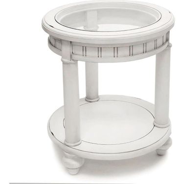 Monaco Round End Table In White