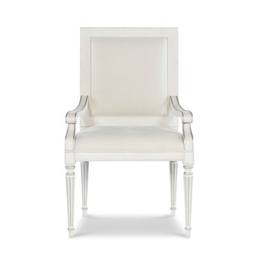Monarch Barrington Arm Chair In White and Silver