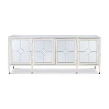 Monarch Barrington Four Door Sideboard In White and Silver
