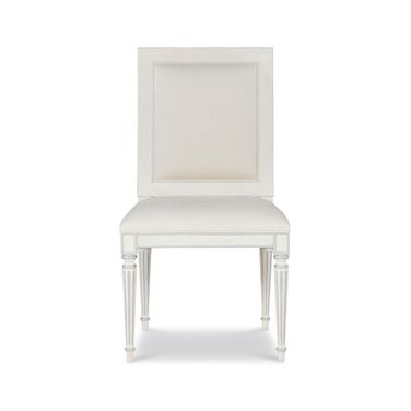 Monarch Barrington Side Chair In White and Silver
