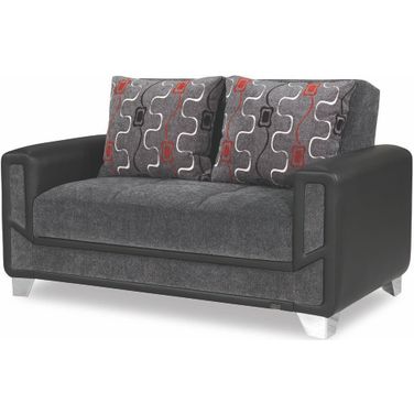 Mondo Modern Upholstered Convertible Loveseat with Storage In Gray