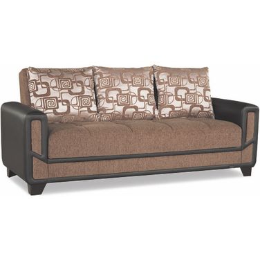 Mondo Modern Upholstered Convertible Sofabed with Storage In Brown