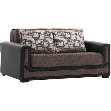Mondomax Upholstered Convertible Loveseat with Storage In Brown