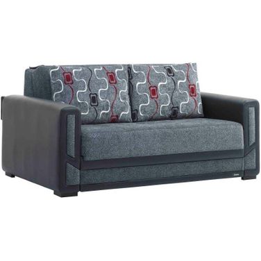 Mondomax Upholstered Convertible Loveseat with Storage In Gray