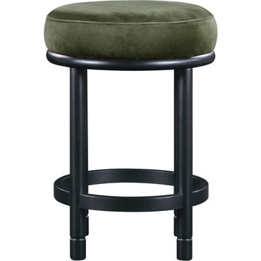 Monette Velvet Counter Stool In Black and Green