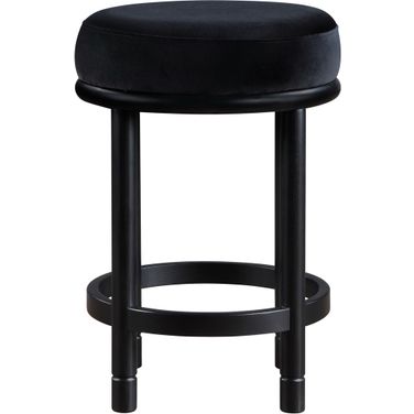 Monette Velvet Counter Stool In Black