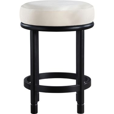 Monette Velvet Counter Stool In Cream and Black