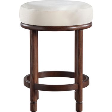 Monette Velvet Upholstered Counter Stool In Cream and Brown