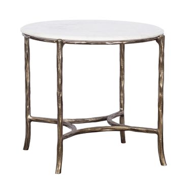 Monier Chairside Table In Antique Gold