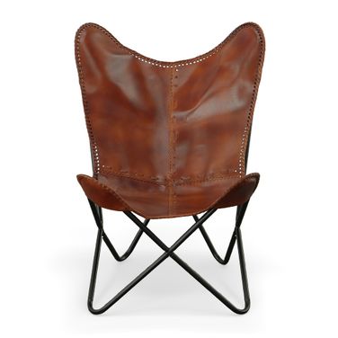 Monroe Butterfly Chair In Black and Brown Upholstery