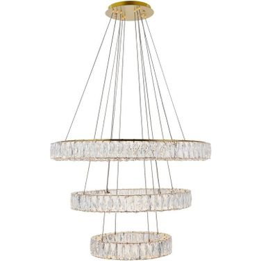 Monroe Integrated Led Chip Light Gold Chandelier 3503G3LG
