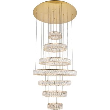 Monroe Integrated Led Light Gold Chandelier 3503G34G