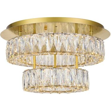 Monroe Led Light Gold Flush Mount 3503F18L2G