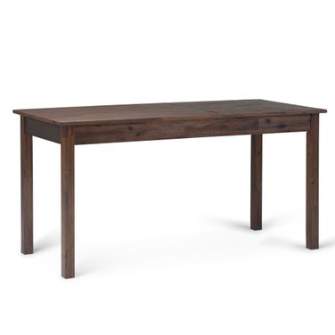 Monroe Solid Acacia Wood Desk In Distressed Charcoal Brown