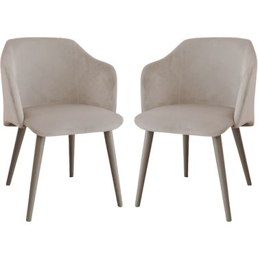Monroe Velvet Fabric Dining Chair Set of 2 In Gray