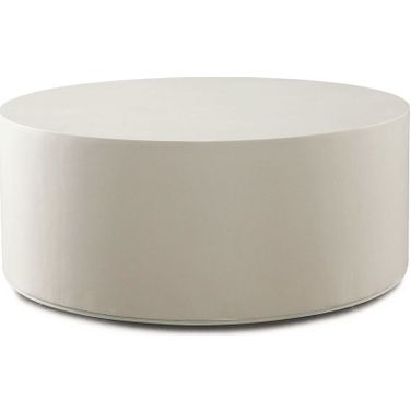 Montage Round Cocktail Table In Ivory Faux Cement Finish
