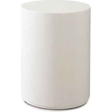 Montage Round End Table In Ivory Faux Cement Finish