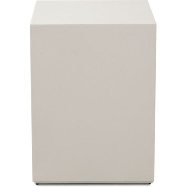 Montage Square End Table In Ivory Faux Cement Finish