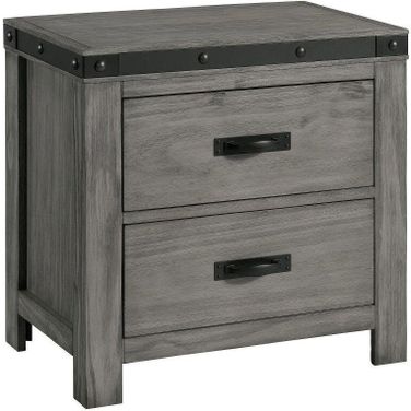 Montauk Gray 2 Drawer Nightstand