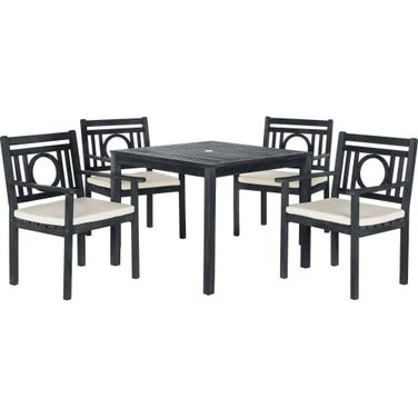 Montclair Dark Slate Grey and Beige 5-Piece Dining Set