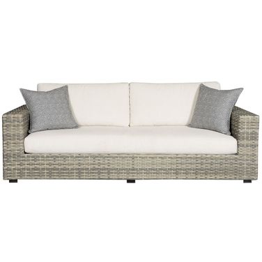 Montclair Outdoor Sofa In Tan and White
