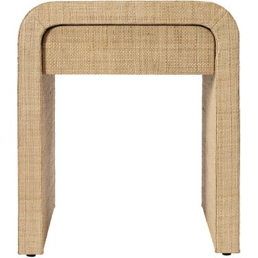 Montecito 1-Drawer Raffia Side Table In Natural