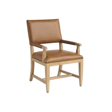Montecito Colburn Leather Upholstered Arm Chair In Brown
