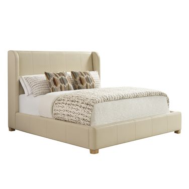 Montecito Summerland Leather California King Bed In Cream