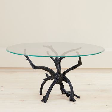 Monterey Dining Table with 60 Inch Glass Top In Natural