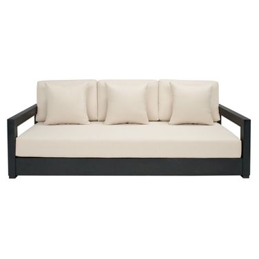 Montford 3-Seat Bench In Black and Beige