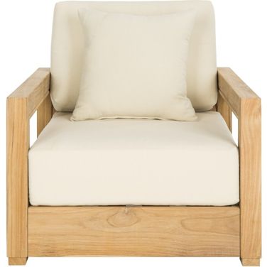 Montford Armchair In Teak Brown And Beige