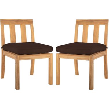 Montford Brazilian Dining Chair Set of 2 In Natural and Dark Brown