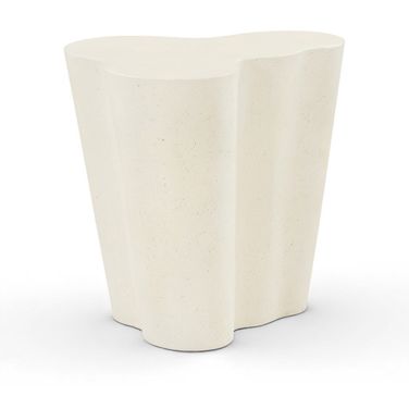 Monza Concrete and Fiberglass Indoor/Outdoor End Table In Cream