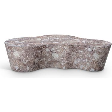 Monza Marble Finish Concrete Coffee Table In Brown