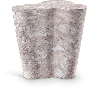 Monza Marble Finish Concrete End Table In Brown