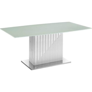 Moon Dining Table With White Base and Rectangular White Top