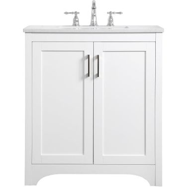 Moore 30 Inch Single Bathroom Vanity In White