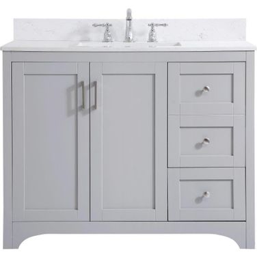 Moore 42 Inch Single Bathroom Vanity In Grey With Backsplash
