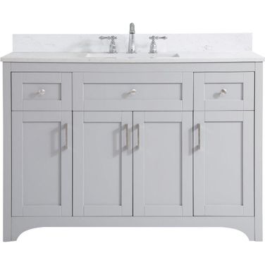 Moore 48 Inch Single Bathroom Vanity In Grey With Backsplash