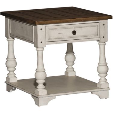 Morgan Creek Antique White Accent End Table