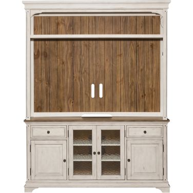 Morgan Creek Antique White Entertainment Center